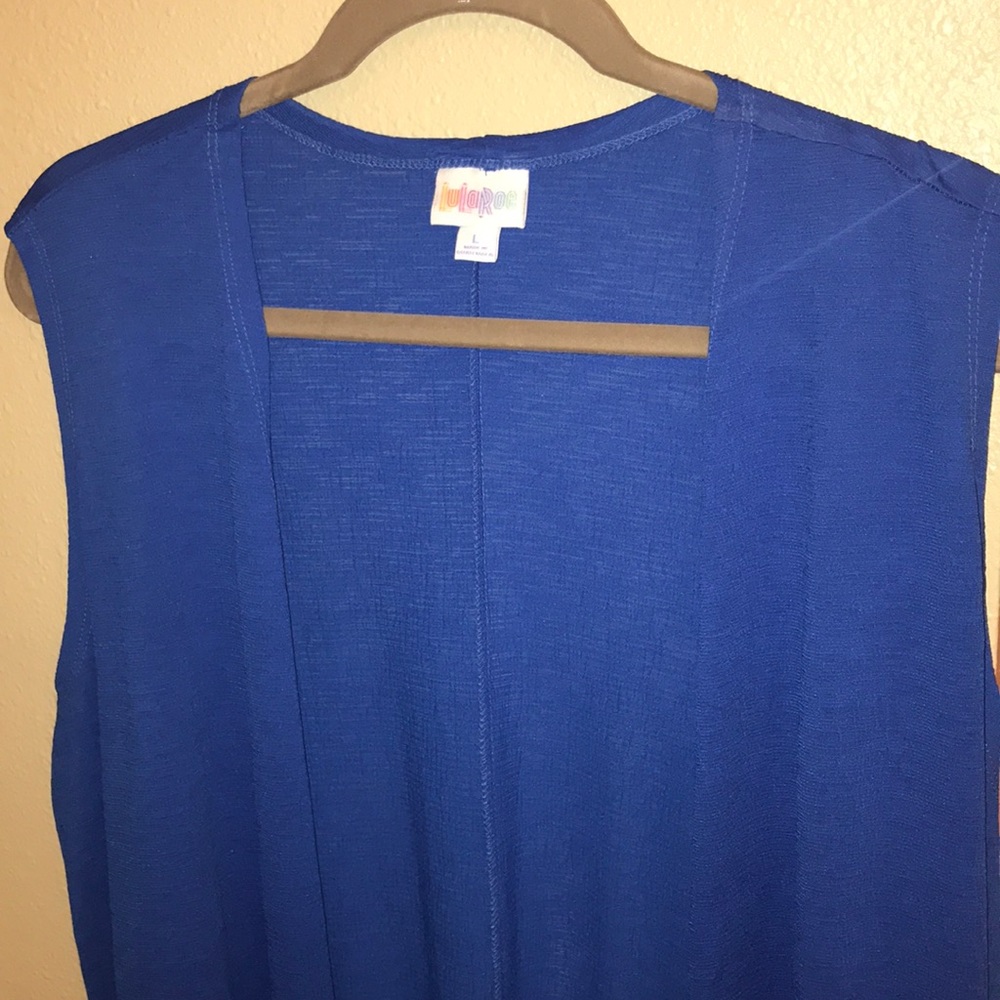 LuLaRoe Large Joy Sleeveless long royal blue
